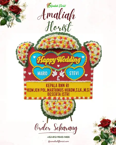 Papan Bunga Pernikahan Kelapa Indah